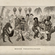 A racist caricature of European scientists visiting Africa. The severed head on the right is that of Ronald Ross.